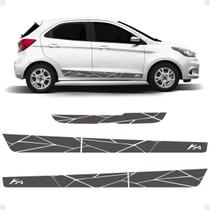 Faixa Compatível Com Ka Hatch 2015/ Lateral/traseiro Grafite