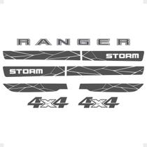 Faixa Compatível Ranger Storm 4x4 Adesivo Grafite Completo