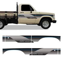 Faixa D20 Deluxe 1995 1996 Azul Adesivo Caçamba Madeira