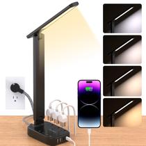 Faixa de alimentação com lâmpada de mesa LED One Beat 3 tomadas 4 portas USB Faixa de alimentação com lâmpada de mesa LED One Beat 3 tomadas 4 portas USB