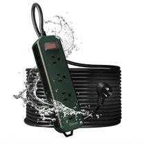 Faixa de alimentação externa Diivoo à prova d'água com cabo de 50 pés e 4 tomadas