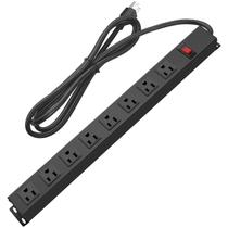 Faixa de alimentação HHSOET Metal, 8 tomadas, montável com interruptor, cabo de 1,5 m