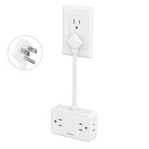 Faixa de alimentação HOPOW, cabo de 6 polegadas, 4 tomadas, 2 USB-C, 2 USB-A