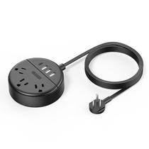 Faixa de alimentação NTONPOWER 3 Outlet 4 USB (1 USB C) Cabo de 10 pés preto