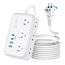 Faixa de alimentação NTONPOWER de 15 pés com 6 portas AC 4 portas USB 1080J
