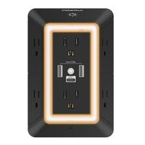 Faixa de alimentação POWRUI 6 tomadas CA 3 portas USB 1 USB C 1875W