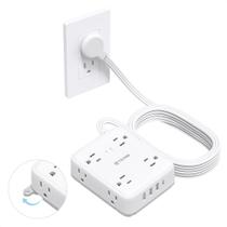 Faixa de alimentação TROND 8 tomadas, 4 portas USB, cabo de 3 m, 1440J Faixa de alimentação TROND 8 tomadas, 4 portas USB, cabo de 3 m, 1440J