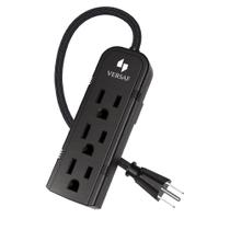 Faixa de alimentação VERSAF Slim Black, 3 tomadas, cabo de 7 pés, 13A/125V
