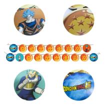 Faixa de Aniversário Bandeirola Dragon Ball Super 2,15m - Festcolor