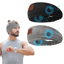 Faixa de cabeça Bluetooth Sleep Headphones BULYPAZY, 2 peças, preta e cinza