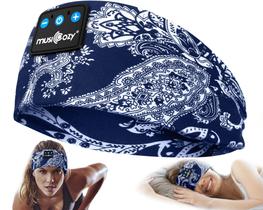 Faixa de cabeça Bluetooth Sleep Headphones MUSICOZY 5.4 Azul marinho Faixa de cabeça Bluetooth Sleep Headphones MUSICOZY 5.4 Azul marinho