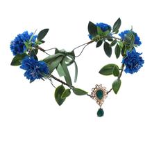 Faixa de cabeça floral Llinfflr Fairy para mulheres e meninas, azul Faixa de cabeça floral Llinfflr Fairy para mulheres e meninas, azul