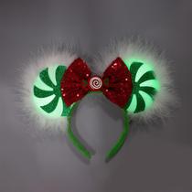 Faixa de cabeça JIAHANG LED Mouse Ear Christmas Light Up Bow