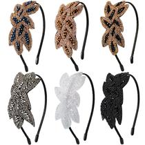 Faixa de cabeça Jutom Flapper Vintage Crystal Beaded x6
