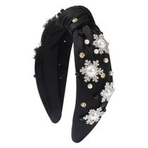 Faixa de cabeça, tecido largo com miçangas de pedra colorida para mulheres Faixa de cabeça, tecido largo com miçangas de pedra colorida para mulheres