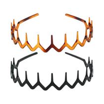 Faixa De Cabelo Antiderrapante De Resina Plástica Com Dentes Longos, Modelo Black Amber Wave, Para Faixa De Cabelo Antiderrapante De Resina Plástica Com Dentes Longos, Modelo Black Amber Wave, Para