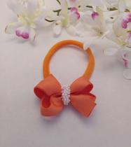 Faixa de cabelo bebê cor laranja