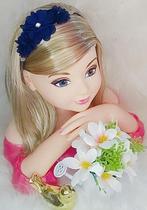 Faixa de Cabelo Belli Flor e Strass Azul Petróleo para Pet Faixa de Cabelo Belli Flor e Strass Azul Petróleo para Pet