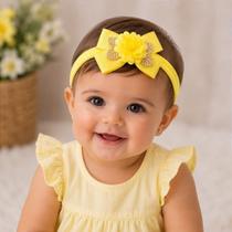 Faixa de Cabelo Belli Florzinha Amarelo - Acessório Infantil Faixa de Cabelo Belli Florzinha Amarelo - Acessório Infantil