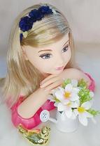 Faixa de Cabelo Belli Kids Flores Azul Petróleo Faixa de Cabelo Belli Kids Flores Azul Petróleo