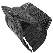 Faixa de cabelo Cat Ears COCIDE 36 peças de plástico leve preta Faixa de cabelo Cat Ears COCIDE 36 peças de plástico leve preta