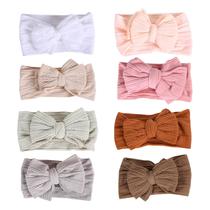 Faixa de cabelo chiduerm Baby Girl Bows Nylon 8 cores Faixa de cabelo chiduerm Baby Girl Bows Nylon 8 cores