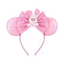 Faixa de Cabelo com Laço e Apliques de Lantejoulas Disney (Dumbo e Mickey) - Ideal para Festas e Cosplay