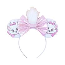 Faixa de Cabelo com Laço e Apliques de Lantejoulas Disney (Dumbo e Mickey) - Ideal para Festas e Cosplay