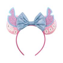 Faixa de Cabelo com Laço e Apliques de Lantejoulas Disney (Dumbo e Mickey) - Ideal para Festas e Cosplay