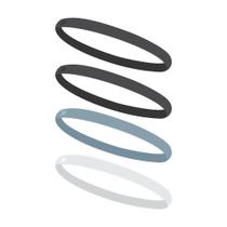 Faixa de Cabelo com Silicone 4 unidades Duas Pretas - SPORTBR