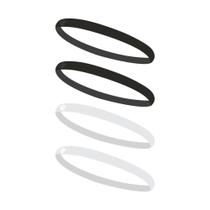 Faixa de Cabelo com Silicone 4 unidades Preta e Branca - SPORTBR