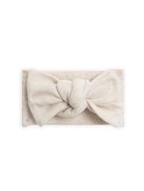 Faixa de cabelo de bebê colorida orgânica Hattie Bow Wrap Heather Oat