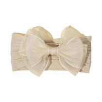 Faixa De Cabelo De Gaze Macia E Elástica Para Bebês Meninas Recém-Nascidas Com Laços Para Crianças