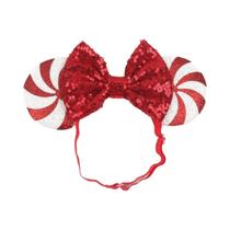 Faixa de Cabelo de Natal com Oreia de Mickey - Ajustável para Adultos e Crianças