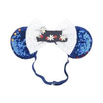 Faixa de Cabelo de Natal com Oreia de Mickey - Ajustável para Adultos e Crianças