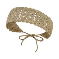 Faixa De Cabelo Feminina De Crochê Sólido Com Flor, Acessório De Cabelo Para Meninas, Bandana De
