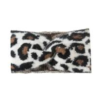 Faixa De Cabelo Feminina Vintage Com Estampa De Leopardo Ajustável Para Inverno, Macia E Quente,