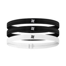 Faixa de Cabelo HUPI Kit 03 Preto Preto Branco