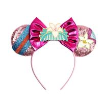 Faixa De Cabelo Infantil E Feminina Com Laço De Lantejoulas E Flor De Magnólia, Estilo Anime Mulan