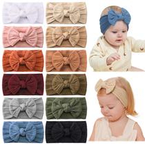 Faixa de cabelo Jollybows, 12 peças, bandanas de nylon para bebês, laços Faixa de cabelo Jollybows, 12 peças, bandanas de nylon para bebês, laços