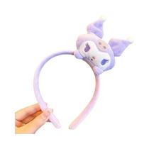 Faixa De Cabelo Kawaii Sanrio Kuromi Melody Cinnamoroll Plush Antiderrapante Macia Para Maquiagem