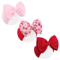 Faixa de cabelo Lanmerry, 3 peças, laços Baby Pink Cherry de 15 cm Faixa de cabelo Lanmerry, 3 peças, laços Baby Pink Cherry de 15 cm