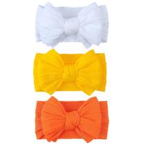 Faixa de cabelo LemonSpace Baby Girls, laço macio e elástico, 3 cores
