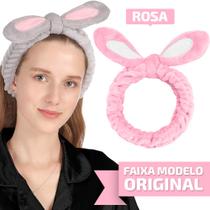 Faixa de Cabelo Macia Orelhinhas Coelhinha Para Skincare e Maquiagem Lavável Prática
