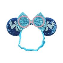 Faixa de Cabelo Mickey para Bebê Recém-nascido - Com Lantejoulas e Arco Ajustável (5")