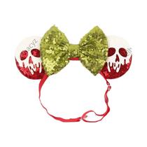 Faixa de Cabelo Mickey para Bebê Recém-nascido - Com Lantejoulas e Arco Ajustável (5")