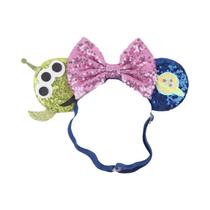 Faixa de Cabelo Mickey para Bebê Recém-nascido - Com Lantejoulas e Arco Ajustável (5")