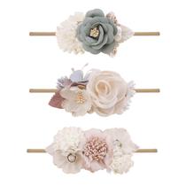 Faixa de cabelo mligril Baby Girl Floral, 3 peças de 1 a 6 anos