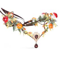 Faixa de cabelo MOSTORY Mushroom Crown Fairy Tiara Orange