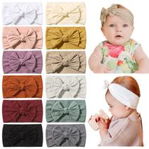 Faixa de cabelo para bebês Jollybows, 12 peças, laço de nylon, elástico Faixa de cabelo para bebês Jollybows, 12 peças, laço de nylon, elástico